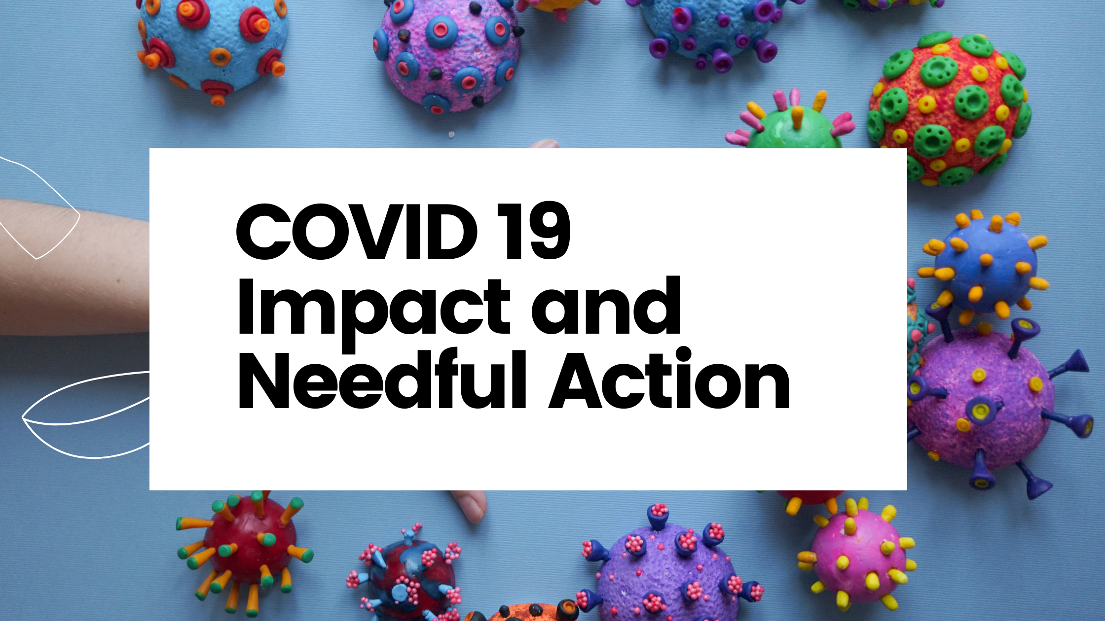 Title of policy brief and background image of covid-19 virus