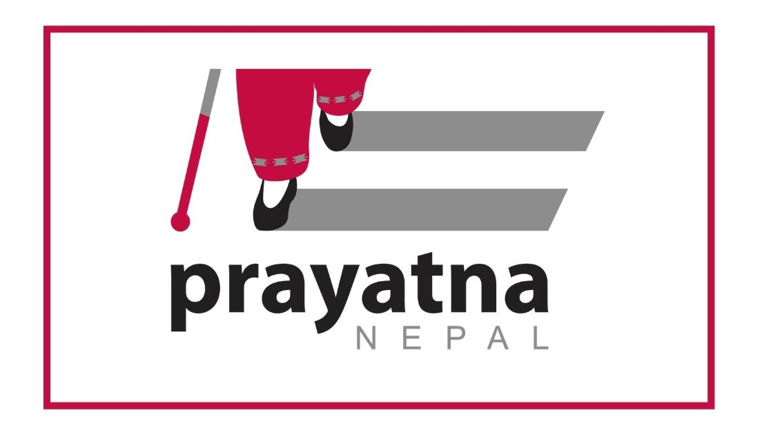 Logo of prayatna inside a rectangle.