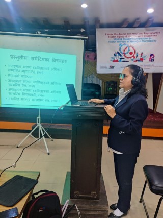 Ms. Neera Adhikari,under-secretary of Department of Women and Children taking her session on disability